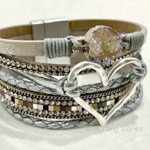 Crystal Heart Wrap Bracelet