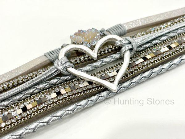 Crystal Heart Wrap Bracelet