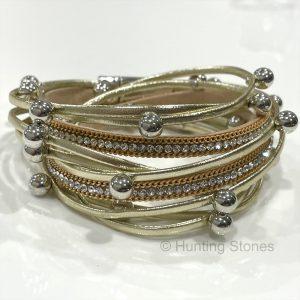 Crystal Stud Gold Wrap Bracelet