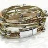 Crystal Stud Gold Wrap Bracelet