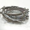 Crystal Stud Silver Wrap Bracelet