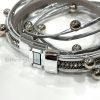 Crystal Stud Silver Wrap Bracelet