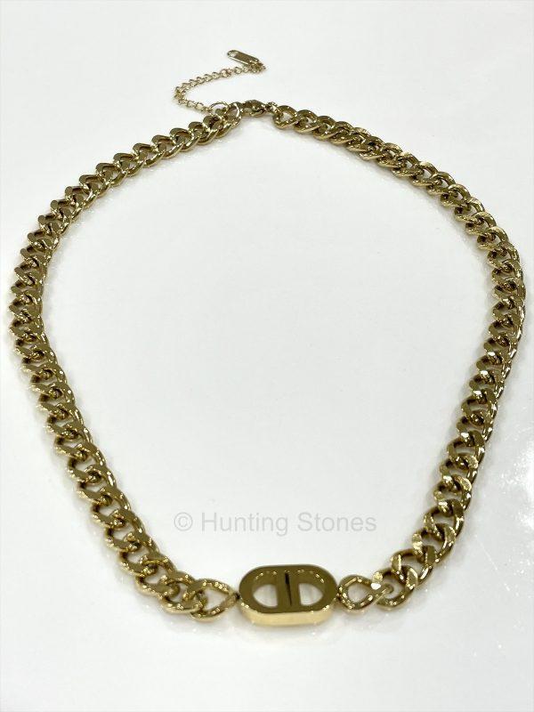 Chunky Double D Gold Necklace