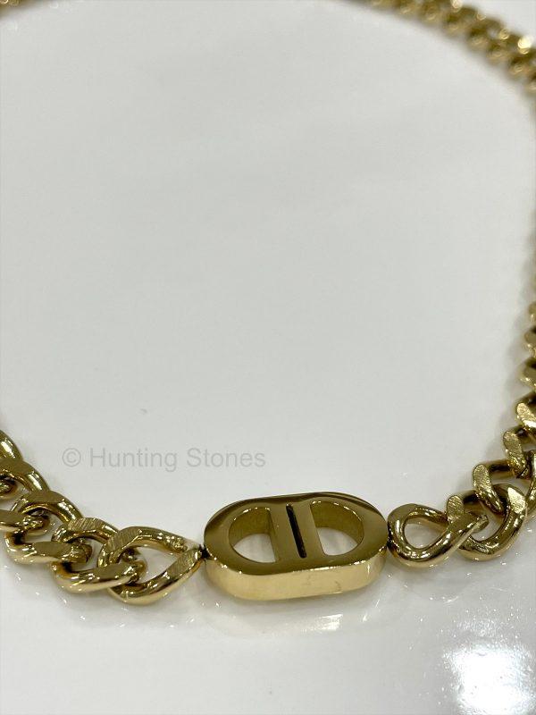 Chunky Double D Gold Bracelet and Necklace