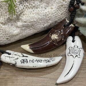 Unisex Whale Tooth Turtle Surfer Necklace