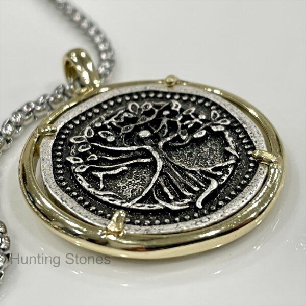Unisex Sacred Celtic Tree Of Life Coin Necklace