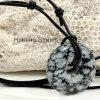 Snowflake Obsidian Leather Necklace
