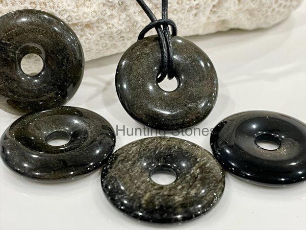 Unisex Natural Golden Obsidian Gemstone Necklace