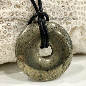 Unisex Natural Pyrite Gemstone Necklace