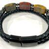 Men's Mixed Tiger Eye and Braided Genuine Leather Bracelet - Unisex