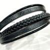 Men's Genuine Leather and Stainless Steel Bracelet - Unisex