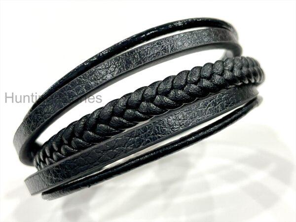 Men's Genuine Leather and Stainless Steel Bracelet - Unisex