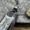 Stunning Orthoceras Fossil and Hematite necklace 6.5cm Genuine Leather