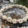 Unisex Natural Howlite Ivory Skull bracelet
