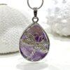 Amethyst Dragonfly Natural Crystal Necklace