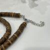 Unisex Natural Coconut Shell Heishi Bead Necklace