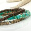 Unisex Natural Coconut Shell and Sea Sediment Imperial Jasper Bracelet Set