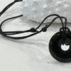 Unisex Natural Black Agate Gemstone Necklace
