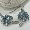 Stunning Blue Fire Opal Palm Tree Earrings