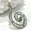 Stunning White Fire Opal Spiral Wave Necklace