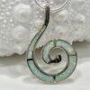 Stunning White Fire Opal Spiral Wave Necklace