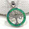 Stunning Green Fire Opal Tree of Life Necklace