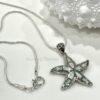 Beautiful White Fire Opal Starfish Necklace