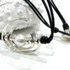 Genuine Leather Pearl Swirl Choker Necklace Black