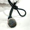 Genuine Leather Pearl Swirl Choker Necklace Black