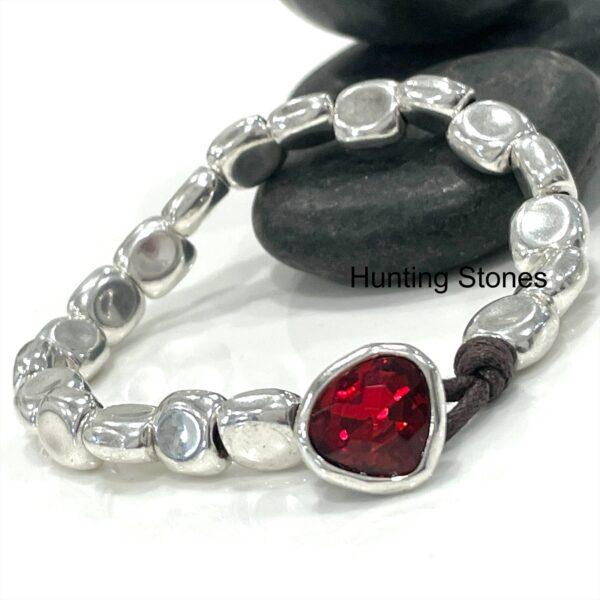 Beautiful Red Glass Crystal Teardrop Bracelet