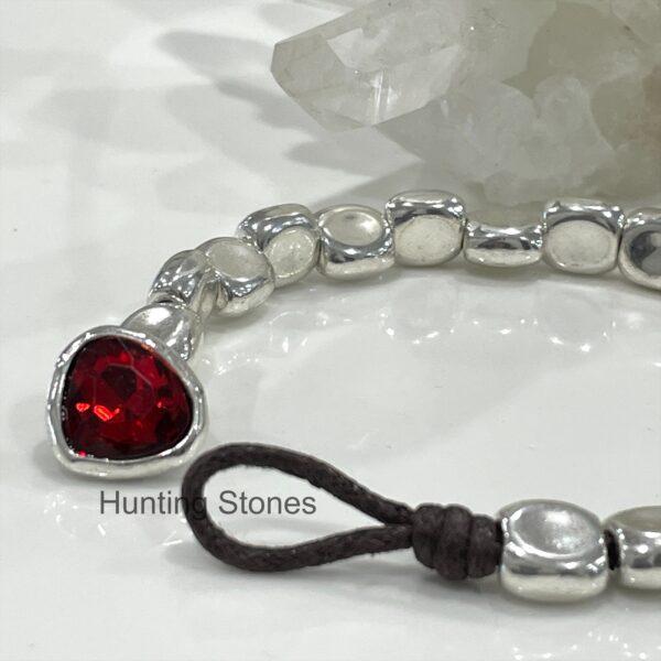 Beautiful Red Glass Crystal Teardrop Bracelet
