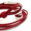 Unisex Genuine leather Wrap Bracelet Red