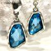 Beautiful Blue Glass Crystal Bracelet and Drop Earrings 19cm