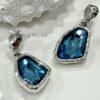 Beautiful Blue Glass Crystal Bracelet and Drop Earrings 19cm