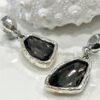 Stunning Ice Black Glass Crystal Bracelet - Matching Drop Earrings 19cm