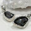 Stunning Ice Black Glass Crystal Bracelet - Matching Drop Earrings 19cm