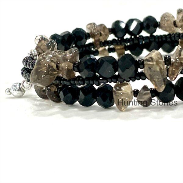 Handmade Smoky Quartz Crystal Bracelet 3 layers