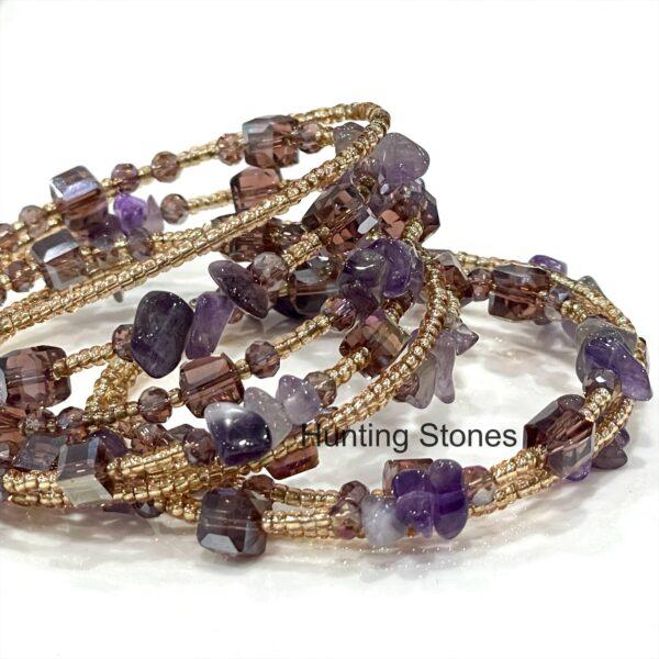 Handmade Amethyst Crystal Bracelet 3 layers