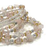 Handmade Rose Quartz Crystal Bracelet 3 layers