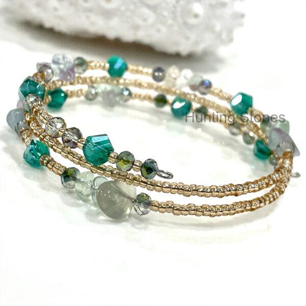 Handmade Fluorite Crystal Bracelet 3 layers