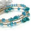 Handmade Turquoise Howlite Crystal Bracelet 3 layers