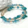 Handmade Turquoise Howlite Crystal Bracelet 3 layers