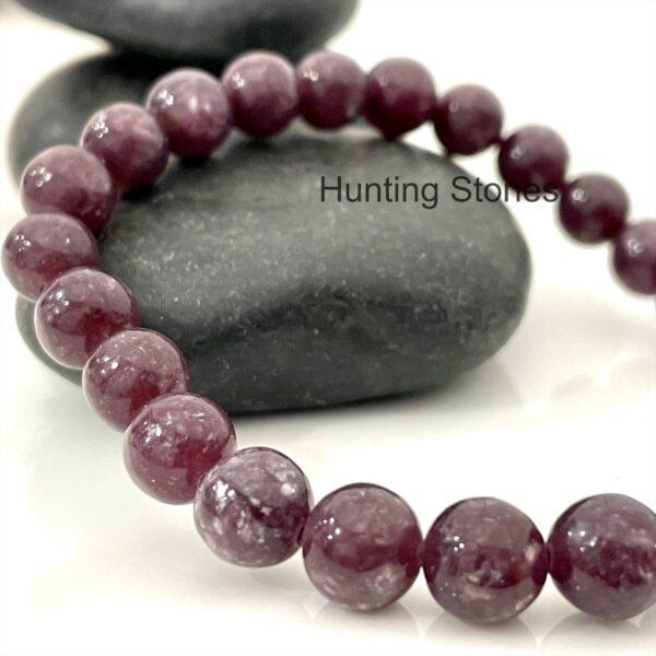 Hunting Stones Natural Lepidolite Unisex Gemstone Crystal Bracelet