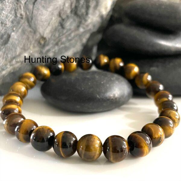 Hunting Stones Natural Tigers Eye Unisex Gemstone Bracelet