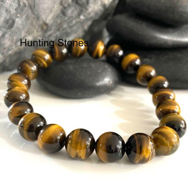 Hunting Stones Natural Tigers Eye Unisex Gemstone Bracelet