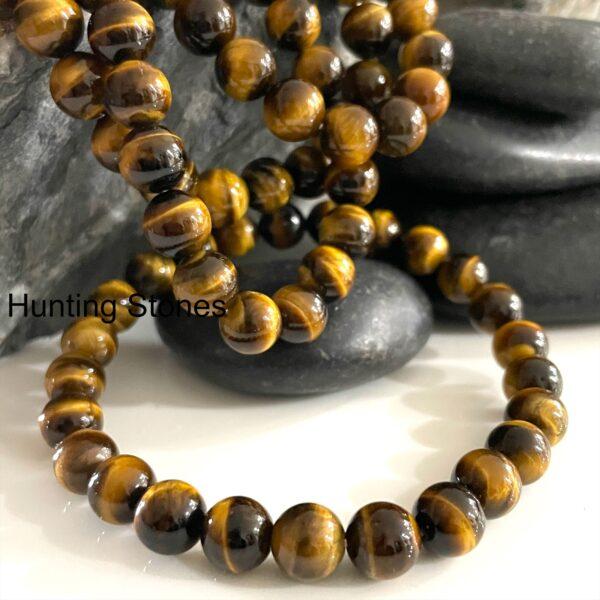 Hunting Stones Natural Tigers Eye Unisex Gemstone Bracelet