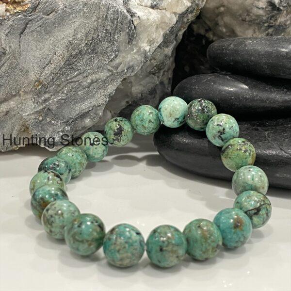 Hunting Stones Natural African Turquoise Unisex Gemstone Bracelet