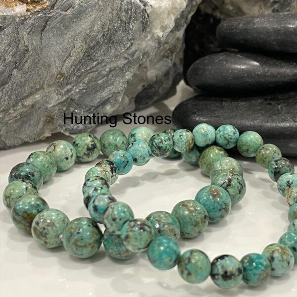 Hunting Stones Natural African Turquoise Unisex Gemstone Bracelet