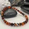 Hunting Stones Natural Red Dream Agate Unisex Gemstone Bracelet