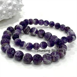 Hunting Stones Natural African Amethyst Unisex Crystal Bracelet